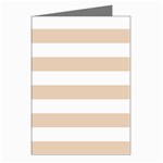 Horizontal Stripes - White and Pastel Brown Greeting Cards (Pkg of 8)
