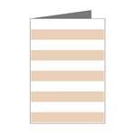 Horizontal Stripes - White and Pastel Brown Mini Greeting Card