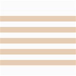 Horizontal Stripes - White and Pastel Brown 5  x 7  Photo Cards