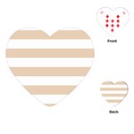 Horizontal Stripes - White and Pastel Brown Playing Cards (Heart)