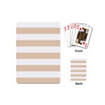 Horizontal Stripes - White and Pastel Brown Playing Cards (Mini)