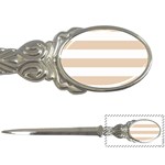 Horizontal Stripes - White and Pastel Brown Letter Opener