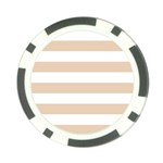 Horizontal Stripes - White and Pastel Brown Poker Chip Card Guard (10 pack)