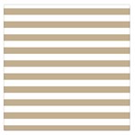 Horizontal Stripes - White and Khaki Brown Large Satin Scarf (Square)