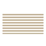 Horizontal Stripes - White and Khaki Brown Satin Wrap