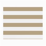 Horizontal Stripes - White and Khaki Brown Small Glasses Cloth