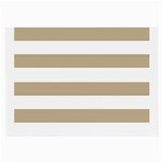 Horizontal Stripes - White and Khaki Brown Large Glasses Cloth (2 Sides)