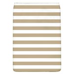 Horizontal Stripes - White and Khaki Brown Removable Flap Cover (L)
