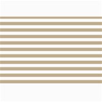 Horizontal Stripes - White and Khaki Brown Collage 12  x 18 