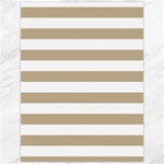 Horizontal Stripes - White and Khaki Brown Canvas 12  x 16 