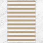 Horizontal Stripes - White and Khaki Brown Canvas 24  x 36 