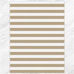 Horizontal Stripes - White and Khaki Brown Canvas 36  x 48 