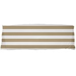 Horizontal Stripes - White and Khaki Brown Body Pillow Case Dakimakura (Two Sides)