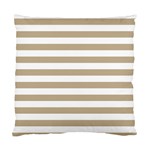 Horizontal Stripes - White and Khaki Brown Standard Cushion Case (Two Sides)