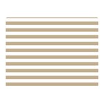 Horizontal Stripes - White and Khaki Brown Double Sided Flano Blanket (Mini)