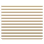 Horizontal Stripes - White and Khaki Brown Double Sided Flano Blanket (Small)