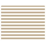 Horizontal Stripes - White and Khaki Brown Double Sided Flano Blanket (Medium)