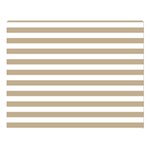 Horizontal Stripes - White and Khaki Brown Double Sided Flano Blanket (Large)