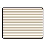 Horizontal Stripes - White and Khaki Brown Double Sided Fleece Blanket (Small) (Two Sides)