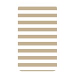Horizontal Stripes - White and Khaki Brown Memory Card Reader (Rectangular)