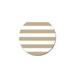 Horizontal Stripes - White and Khaki Brown Golf Ball Marker (4 pack)