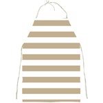 Horizontal Stripes - White and Khaki Brown Full Print Apron