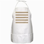 Horizontal Stripes - White and Khaki Brown BBQ Apron