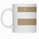Horizontal Stripes - White and Khaki Brown White Mug