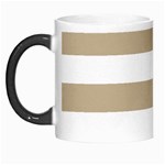 Horizontal Stripes - White and Khaki Brown Morph Mug