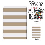 Horizontal Stripes - White and Khaki Brown Multi-purpose Cards (Rectangle)