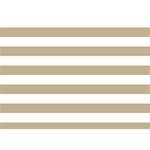 Horizontal Stripes - White and Khaki Brown Birthday Cake 3D Greeting Card (7x5)