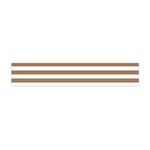 Horizontal Stripes - White and French Beige Flano Scarf (Mini)
