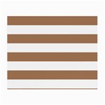 Horizontal Stripes - White and French Beige Small Glasses Cloth (2 Sides)