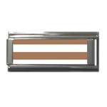 Horizontal Stripes - White and French Beige Superlink Italian Charm (9mm)