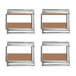 Horizontal Stripes - White and French Beige 9mm Italian Charm (4 pack)