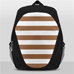 Horizontal Stripes - White and French Beige Backpack Bag