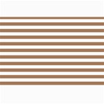 Horizontal Stripes - White and French Beige Collage 12  x 18 