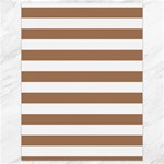Horizontal Stripes - White and French Beige Canvas 18  x 24 