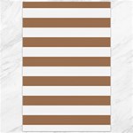 Horizontal Stripes - White and French Beige Canvas 20  x 30 