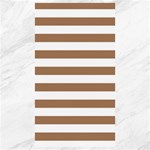 Horizontal Stripes - White and French Beige Canvas 40  x 72 