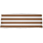 Horizontal Stripes - White and French Beige Body Pillow Case (Dakimakura) (One Side)
