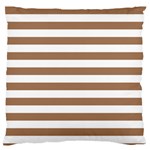 Horizontal Stripes - White and French Beige Large Cushion Case (Two Sides)