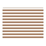 Horizontal Stripes - White and French Beige Double Sided Flano Blanket (Mini)