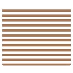 Horizontal Stripes - White and French Beige Double Sided Flano Blanket (Small)