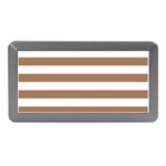Horizontal Stripes - White and French Beige Memory Card Reader (Mini)
