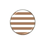 Horizontal Stripes - White and French Beige Hat Clip Ball Marker (10 pack)