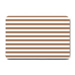 Horizontal Stripes - White and French Beige Small Doormat