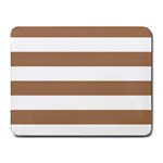 Horizontal Stripes - White and French Beige Small Mousepad