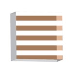 Horizontal Stripes - White and French Beige 4 x 4  Acrylic Photo Block