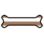 Horizontal Stripes - White and French Beige Magnet (Dog Bone)